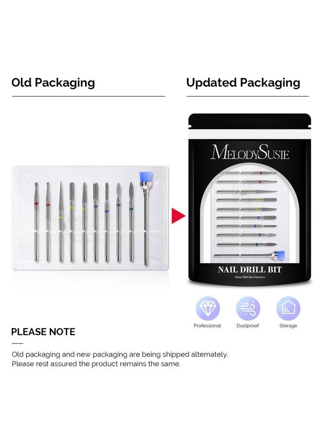 ميلودي سوزي مجموعة رؤوس مثقاب الأظافر من ميلودي سوزي، 10 قطع، 3/32 بوصة، رؤوس ماسية لبشرة الأظافر، أدوات إزالة طلاء الأظافر، أدوات مانيكير وباديكير، أدوات العناية بالأظافر، أدوات العناية بالأظافر في المنزل، لون فضي - Image 3