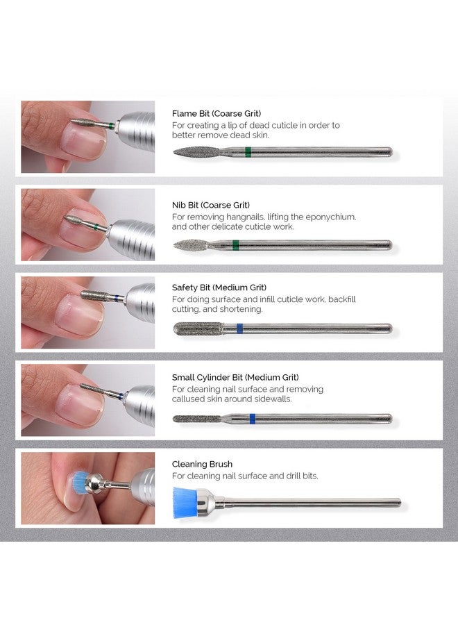 ميلودي سوزي مجموعة رؤوس مثقاب الأظافر من ميلودي سوزي، 10 قطع، 3/32 بوصة، رؤوس ماسية لبشرة الأظافر، أدوات إزالة طلاء الأظافر، أدوات مانيكير وباديكير، أدوات العناية بالأظافر، أدوات العناية بالأظافر في المنزل، لون فضي - Image 4