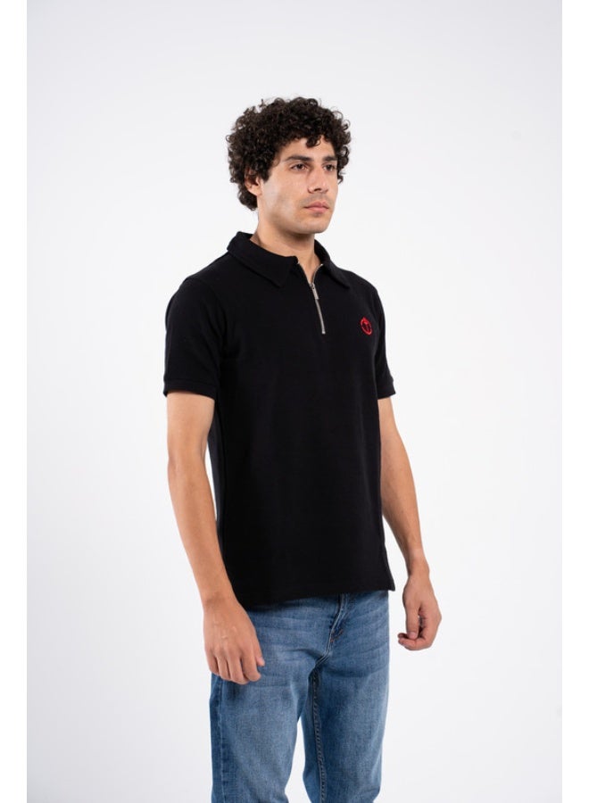 Men T-shirt Polo quarter ZIPPER - Image 3