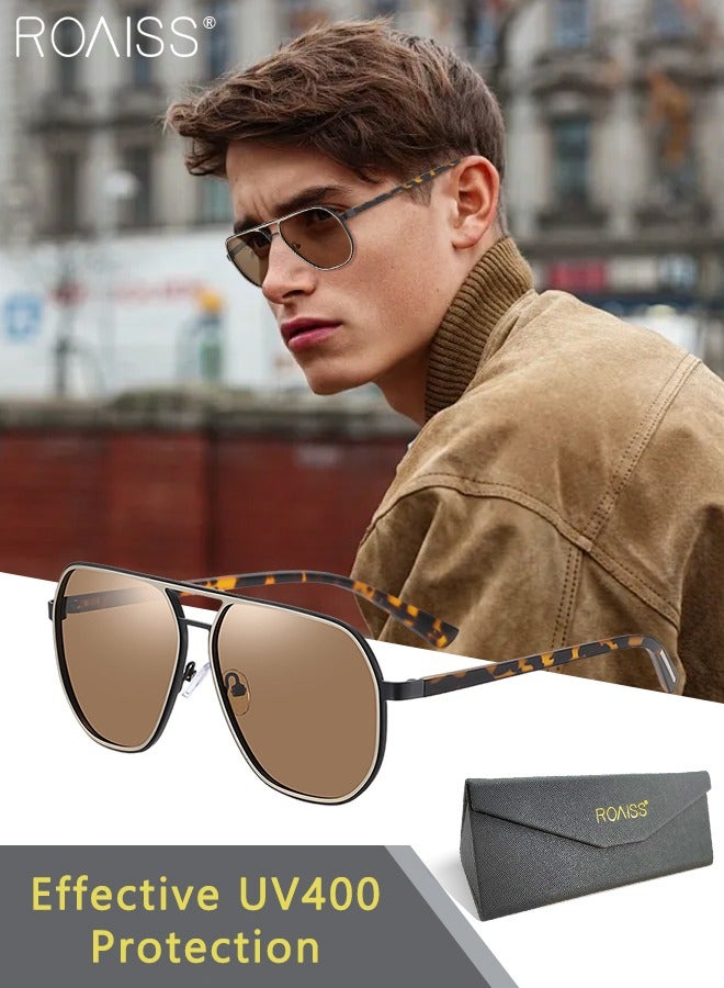 roaiss Men's Aviator Polarized Sunglasses, UV400 Protection Sun Glasses with Metal Frame, Oversize Anti-Glare Sun Shades for Driving, Fishing, Traveling, 60mm - Image 1