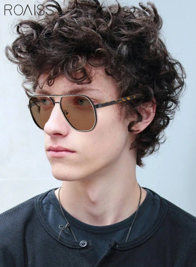 roaiss Men's Aviator Polarized Sunglasses, UV400 Protection Sun Glasses with Metal Frame, Oversize Anti-Glare Sun Shades for Driving, Fishing, Traveling, 60mm - Image 2