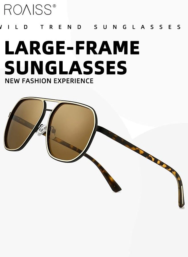roaiss Men's Aviator Polarized Sunglasses, UV400 Protection Sun Glasses with Metal Frame, Oversize Anti-Glare Sun Shades for Driving, Fishing, Traveling, 60mm - Image 3