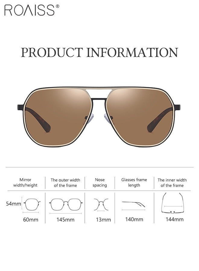 roaiss Men's Aviator Polarized Sunglasses, UV400 Protection Sun Glasses with Metal Frame, Oversize Anti-Glare Sun Shades for Driving, Fishing, Traveling, 60mm - Image 4