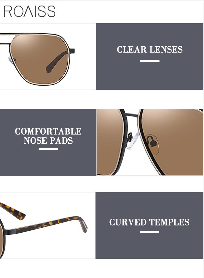 roaiss Men's Aviator Polarized Sunglasses, UV400 Protection Sun Glasses with Metal Frame, Oversize Anti-Glare Sun Shades for Driving, Fishing, Traveling, 60mm - Image 5