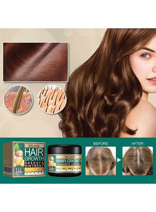 EELHOE Ginger Hair Growth Shengfa Ointment, Ginger Germinal Conditioner, 5 Days Hair Regrowth Cream, Moisturizing Scalp Massage Follicle Ginger Essence Cream For Hair Loss And Hair Thinning Treatment - Image 3