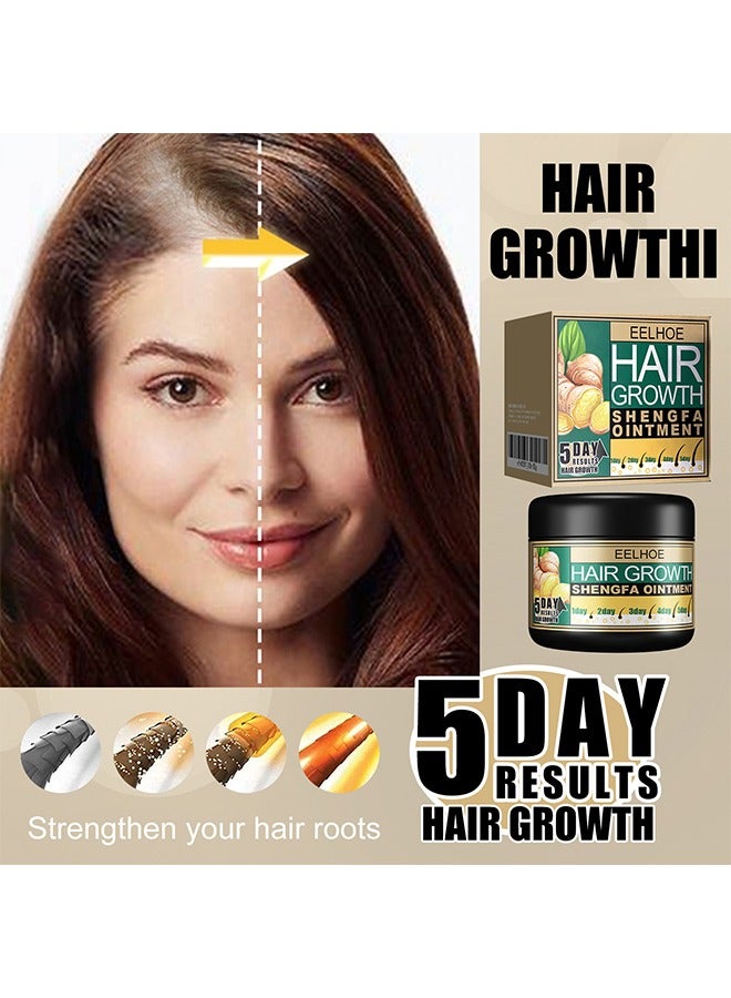 EELHOE Ginger Hair Growth Shengfa Ointment, Ginger Germinal Conditioner, 5 Days Hair Regrowth Cream, Moisturizing Scalp Massage Follicle Ginger Essence Cream For Hair Loss And Hair Thinning Treatment - Image 4