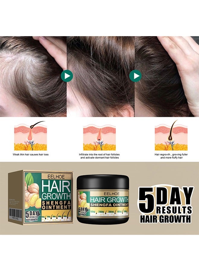 EELHOE Ginger Hair Growth Shengfa Ointment, Ginger Germinal Conditioner, 5 Days Hair Regrowth Cream, Moisturizing Scalp Massage Follicle Ginger Essence Cream For Hair Loss And Hair Thinning Treatment - Image 2