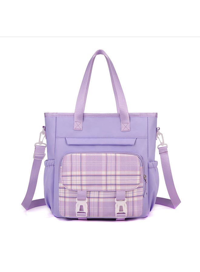 Large Capacity Toe Bag Primary School Student Shoulder Bag Tote Bag Macaron Backpack Tote Bag Crossbody Art Girl-Color:Black  - Image 5