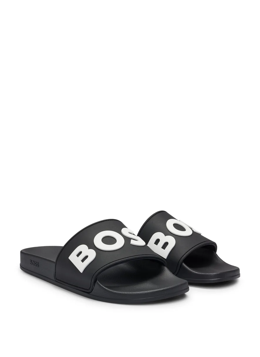 BOSS Italian-made slides with raised logo