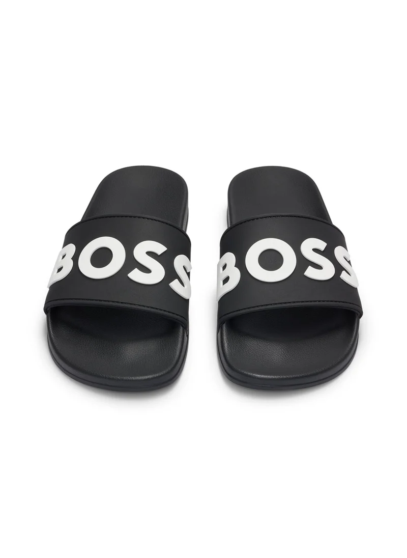 BOSS Italian-made slides with raised logo