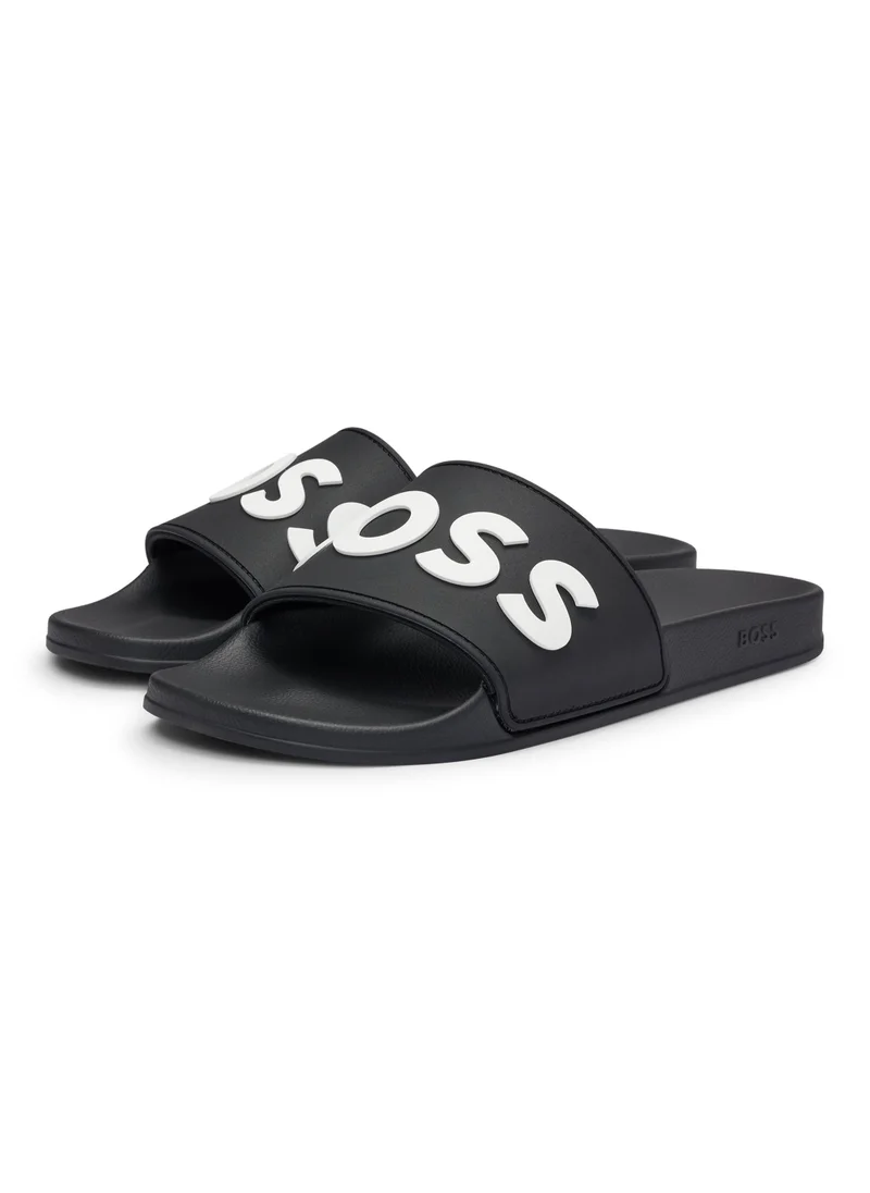 BOSS Italian-made slides with raised logo