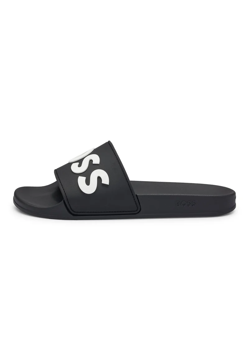 BOSS black Italian-made slides with raised logo for Men | Best Price UAE
