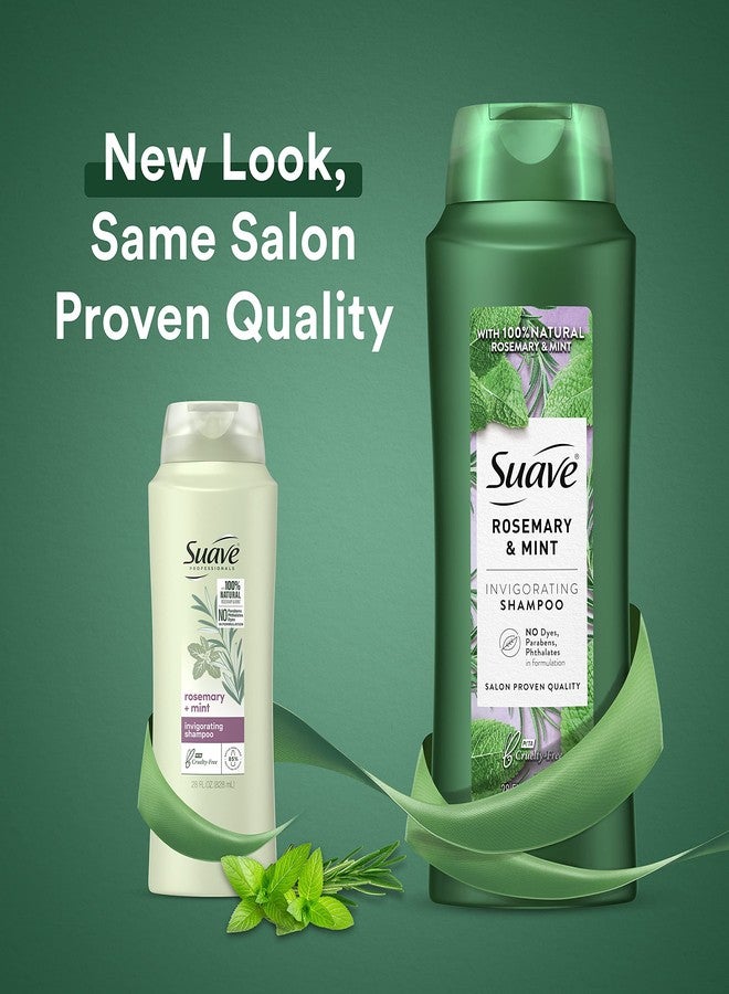 Suave Professionals Invigorating Shampoo for Dry and Damaged Hair Rosemary and Mint Paraben free and Dye free Hair 28 oz - Image 3