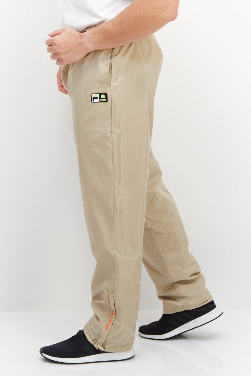 FILA Men Sportswear Fit Brand Logo Training Track Pants, Beige - Image 3