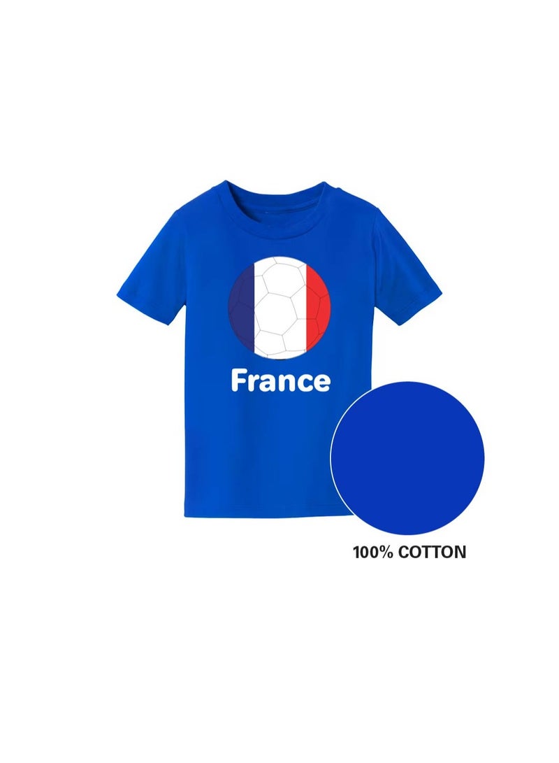 PRINTSHOP4ME France Unisex Kids T-Shirt - Short Sleeve Round Neck Cotton Tshirt for Boys and Girls - Soft and Comfortable - Gift for Young Football Fans - Image 5