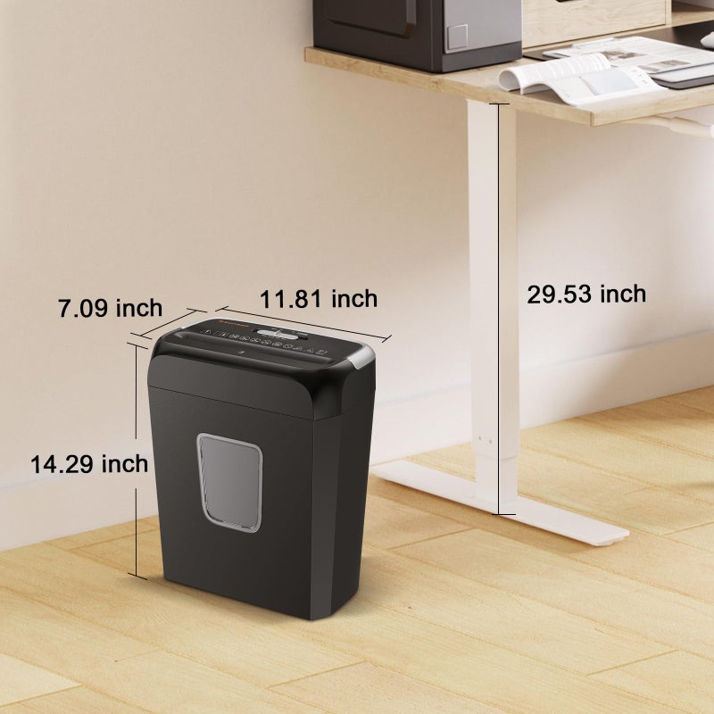 Bonsaii Paper Shredder for Home Use, 3.4 Gal Wastebasket, 6 Sheet Crosscut Paper Credit Cards, Staples, and Clips Shredder for Home Office Use, Portable Handle Design (C237-B New Version) - Image 4