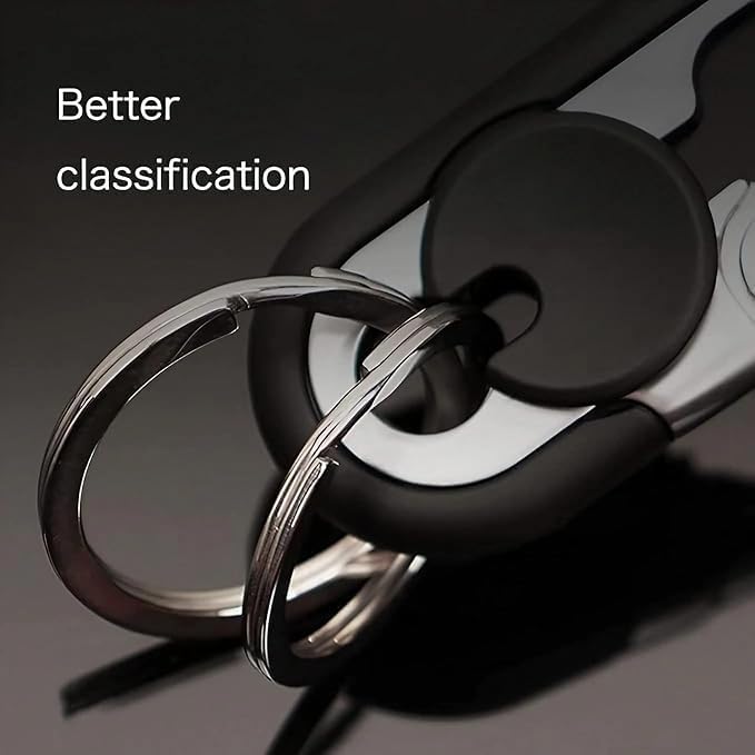 CHRIS GOOD Men's Car Key Chain 6pcs, Personalized Creative Stainless Steel Car Keychain for Men (Black,Black,Blue,Blue,Orange,Orange) - Image 2