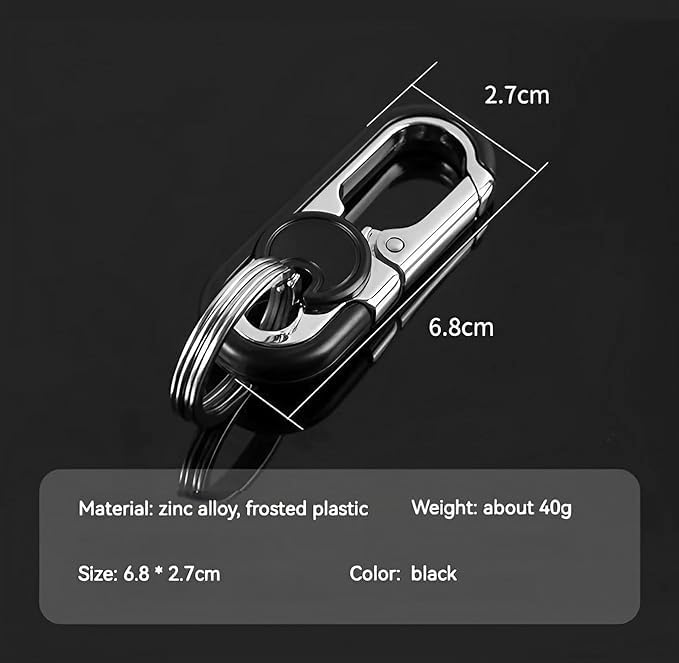 CHRIS GOOD Men's Car Key Chain 6pcs, Personalized Creative Stainless Steel Car Keychain for Men (Black,Black,Blue,Blue,Orange,Orange) - Image 3