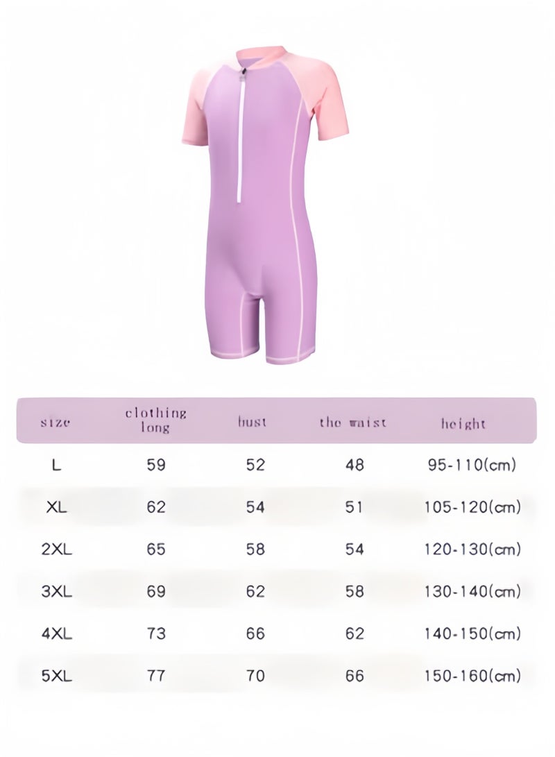 YUKE Kids Swimsuit,Boy's One-Piece Swimsuit,Girl's One-Piece Swimsuit,Children's Swimwear One Pieces Zipper,Summer Training Swimsuit,Kid's Water Sport Swimsuit Purple - Image 3