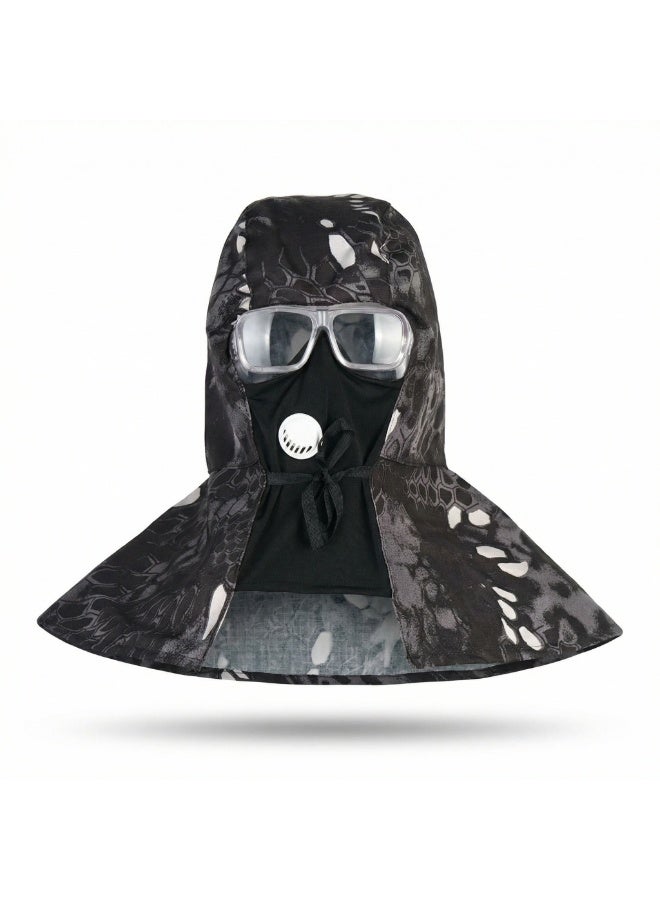 Zesen Unisex cape/hood, dustproof and windproof, with detachable anti-fog lenses and a breathing valve. - Image 5