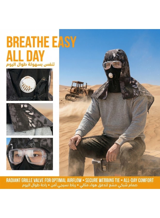 Zesen Unisex cape/hood, dustproof and windproof, with detachable anti-fog lenses and a breathing valve. - Image 3