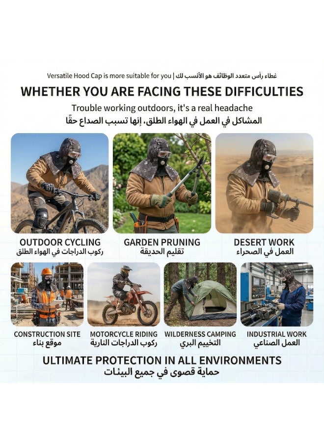 Zesen Unisex cape/hood, dustproof and windproof, with detachable anti-fog lenses and a breathing valve. - Image 4