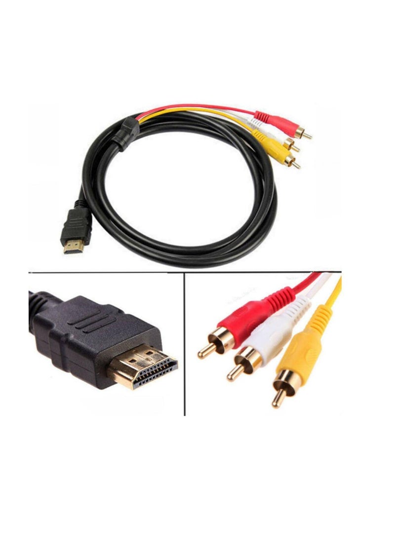 DIGI CORE HDMI to RCA Cable 1.5M HDMI Male To 3-RCA Video Audio AV Component Converter Adapter Cable For HDTV - Image 2