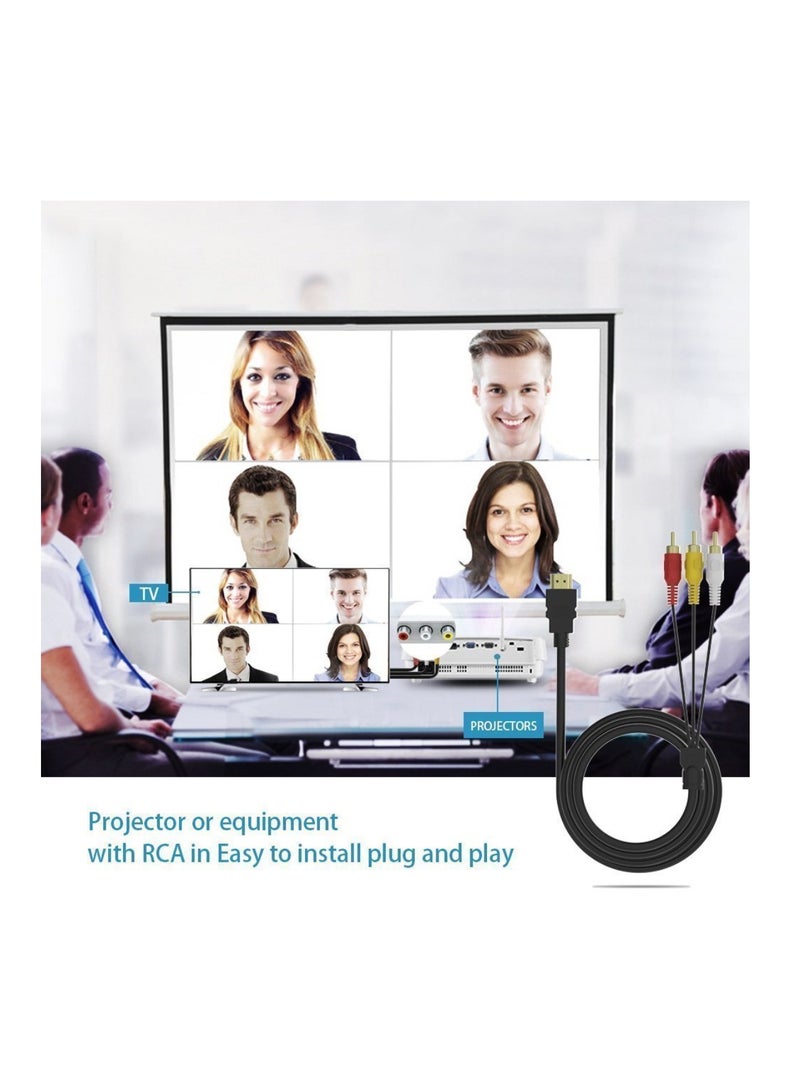 DIGI CORE HDMI to RCA Cable 1.5M HDMI Male To 3-RCA Video Audio AV Component Converter Adapter Cable For HDTV - Image 3