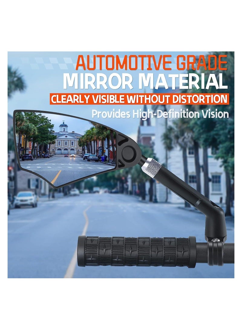 Y&D Bike Mirror, Anti-Glare Handlebar Bicycle Rear View Retractable and 360° Rotation Adjustable, HD Stable Image, for 20-23mm (Left) - Image 2