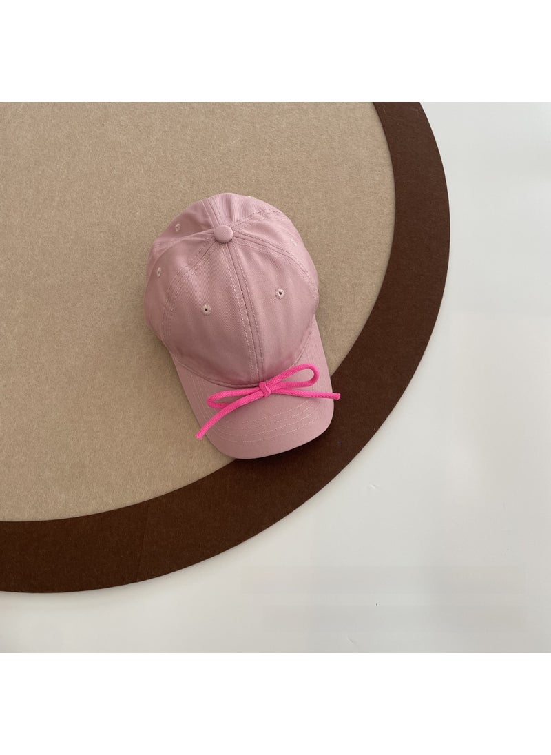 Generic - Chic Girls Butterfly Bow Baseball Cap Lotus root color - Image 1