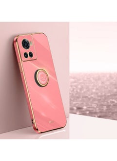 Case Cover For For OnePlus Ace XINLI Straight Edge 6D Electroplate TPU Phone Case with Ring Holder(Hawthorn Red)