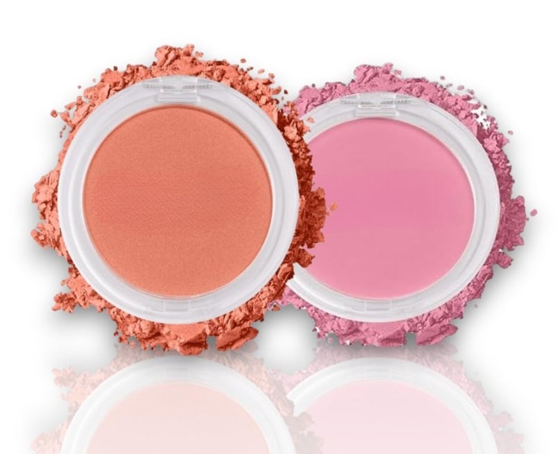 Combo Pack of Baked Face Blush Effortless Glow Seamless Blend Highly Pigmented Lightweight Matte Natural Finish Powder Makeup Blush Suitable for all skin types Pack of 2 - Image 1