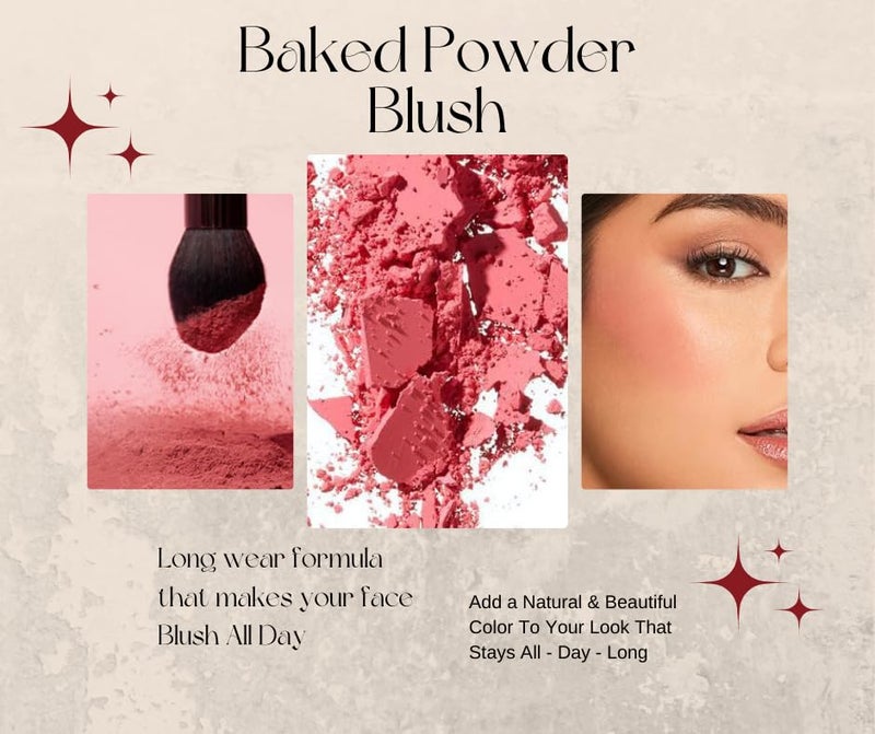 Combo Pack of Baked Face Blush Effortless Glow Seamless Blend Highly Pigmented Lightweight Matte Natural Finish Powder Makeup Blush Suitable for all skin types Pack of 2 - Image 3
