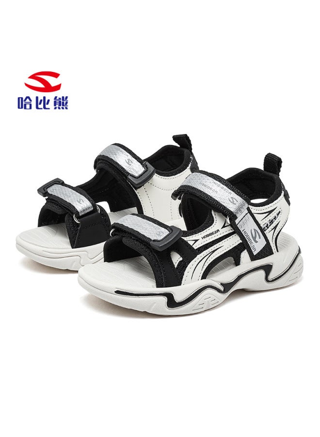 Habi Bear Boys Sandals Summer Velcro Children Open Toe Soft Sole Beach Shoes Summer Casual Shoes A Generation Of Hair