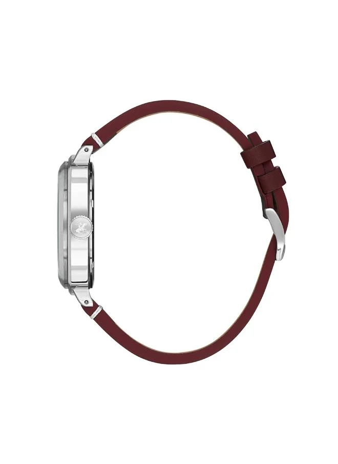 بيفرلي هيلز بولو كلوب BEVERLY HILLS POLO CLUB BP3732X.342 Men's Analog Display Watch & Leather Strap Dark Brown