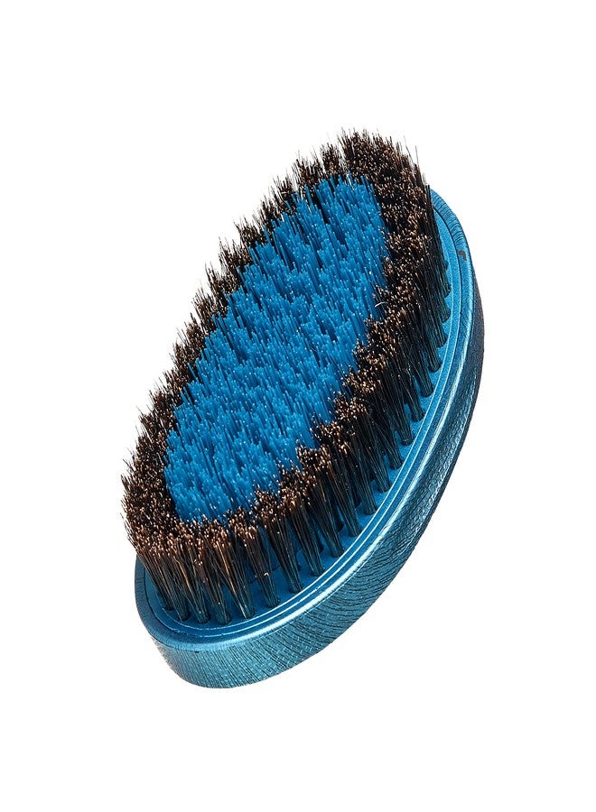Red by Kiss RED Premium Boar Bristles Brush with Case Pocket Wave Bow Wow 360 Wave Tool for Men Curved Hard (Blue) - Image 2