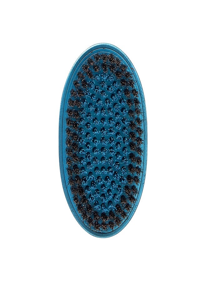 Red by Kiss RED Premium Boar Bristles Brush with Case Pocket Wave Bow Wow 360 Wave Tool for Men Curved Hard (Blue) - Image 3