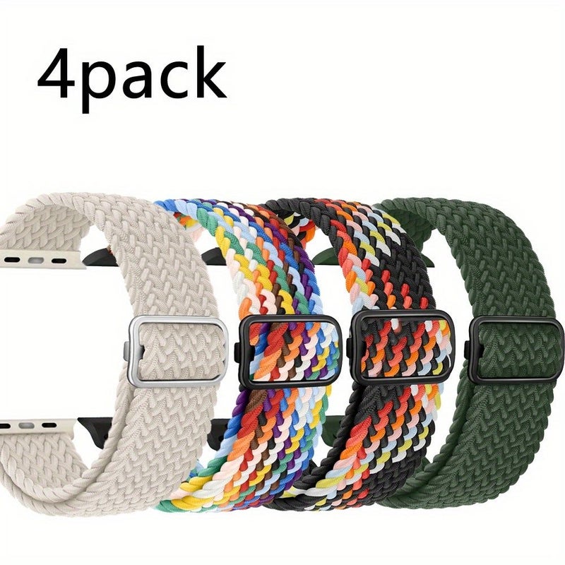 4 عبوات من أحزمة النايلون المرنة لساعة Apple Watch 38mm 40mm 41mm 42mm السلسلة 10 11 - Image 4
