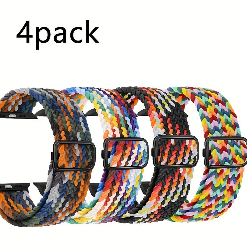 4 عبوات من أحزمة النايلون المرنة لساعة Apple Watch 38mm 40mm 41mm 42mm السلسلة 10 11 - Image 5