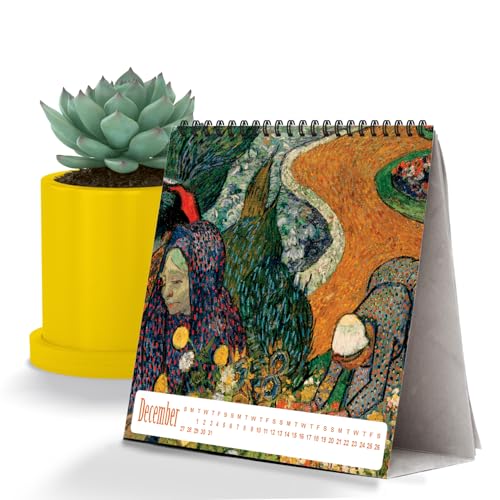 PAPER PLANE DESIGN 2026 Table Calendar – Van Gogh Art Theme 8x8 Inch Desk Calendar | Spiral Stand for Art Lovers, Home & Office Décor - Image 5