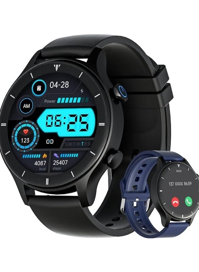 G-TiDe - G-TiDE Smart Watch, R1 Answer/Make Call, 300mAh Big Battery Smartwatch, VC52 Heart Rate Blood Oxygen Temperature Fitness Tracker, Bluetooth5.2 Smart Watch for Android/iOS, IP68 Waterproof, Black - Image 1