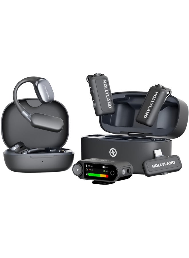 Hollyland LARK MAX 2 Ultimate Combo 2-Person Wireless Microphone System for Cameras and Mobile Devices (Space Gray, 2.4 GHz) - Image 1