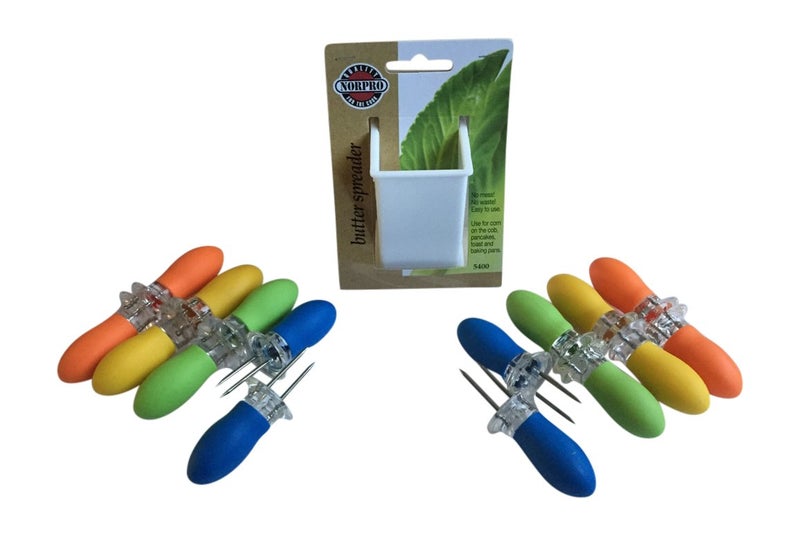Norpro Butter Your Corn Set with Jumbo Corn Cob Holders (for 8) and Norpro Butter Spreader - Image 2