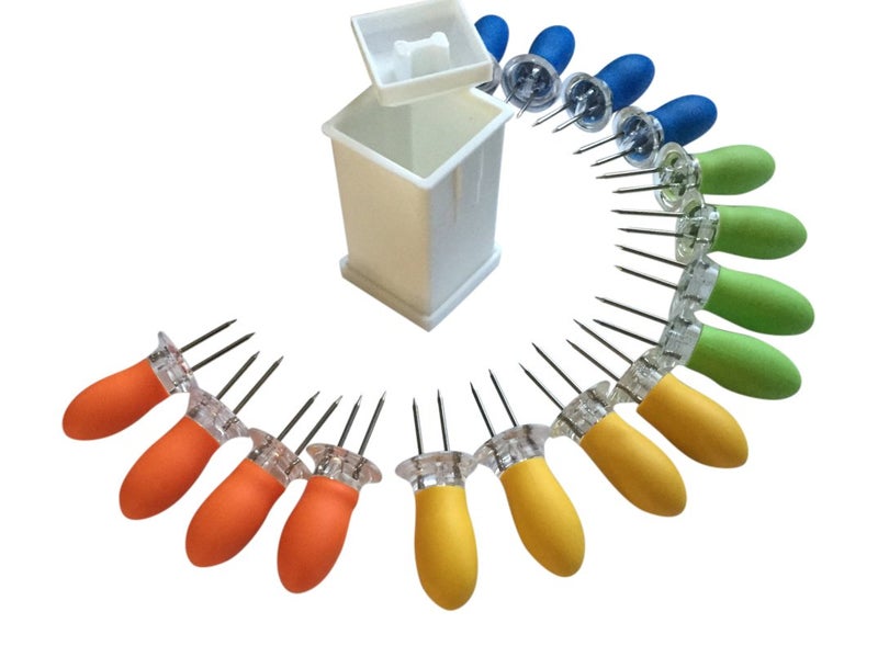 Norpro Butter Your Corn Set with Jumbo Corn Cob Holders (for 8) and Norpro Butter Spreader - Image 1