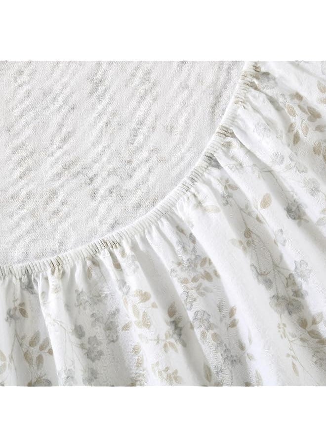 LAURA ASHLEY - Home King Sheets Cotton Flannel Bedding Set Brushed For Extra Softness And Comfort Fawna King - Image 1