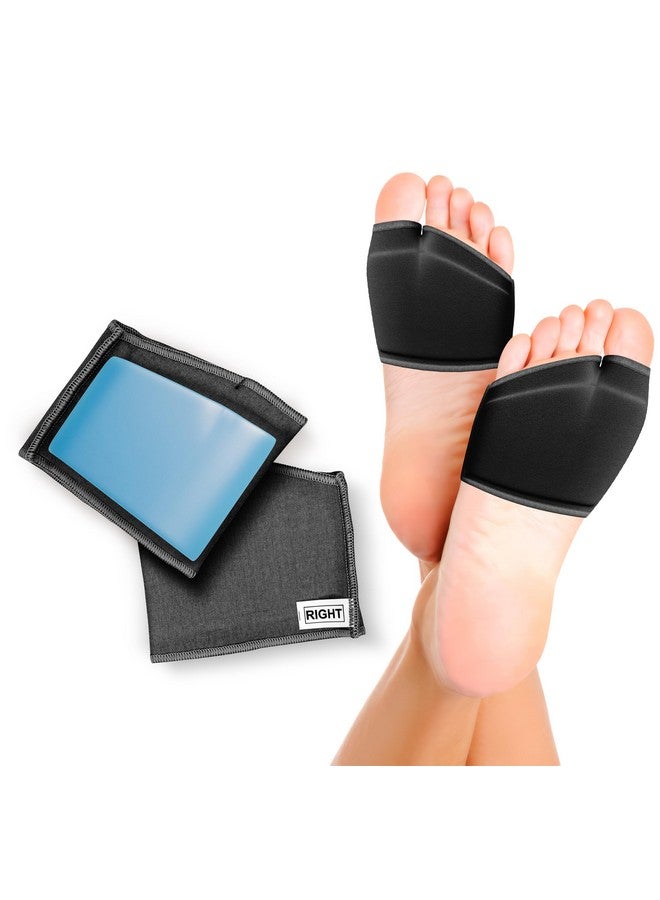 FOverA FOVERA Gel Metatarsal Cotton Sleeves with Ball of Foot Cushion for Metatarsalgia Pain Relief - Gel Ball of Foot Support Pads for Men and Women (Black, Small, Pack of 1 Pair) - Image 1
