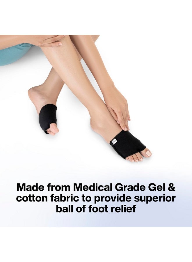 FOverA FOVERA Gel Metatarsal Cotton Sleeves with Ball of Foot Cushion for Metatarsalgia Pain Relief - Gel Ball of Foot Support Pads for Men and Women (Black, Small, Pack of 1 Pair) - Image 2