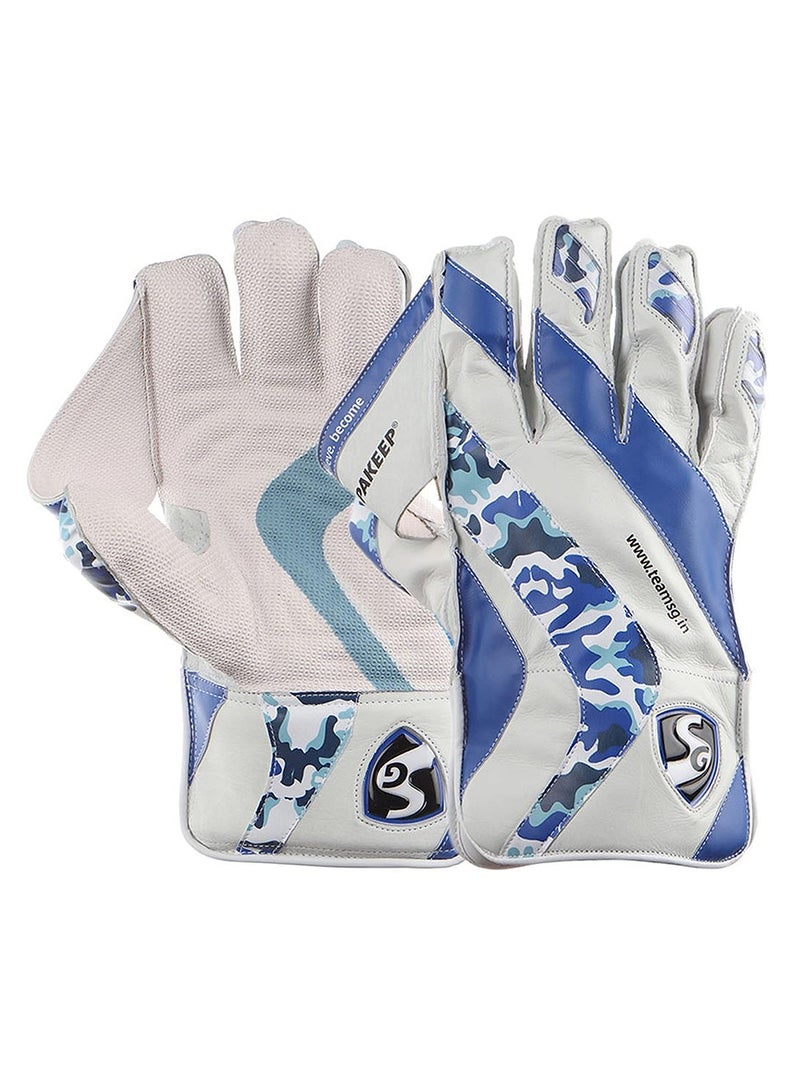 SG Supakeep Wicket Keeping Gloves | Size: Junior | Material:  Leather/Rubber | For Men & Boys | Padded | Towel lining in the cuffs | White padded towel lining in Cuffs | Premium Quality - Image 1