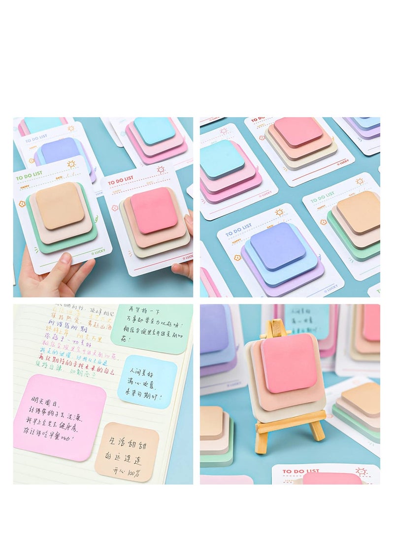 Excefore Colored Sticky Notes, 8 Pcs Multi-Layer Round Corner Memo Pad, Marker Stickers Page Flags, Self-Stick Note Pads Bookmark, Index Tabs, Gifts Tab, for Students Teachers, Home, Office Use  - Image 4