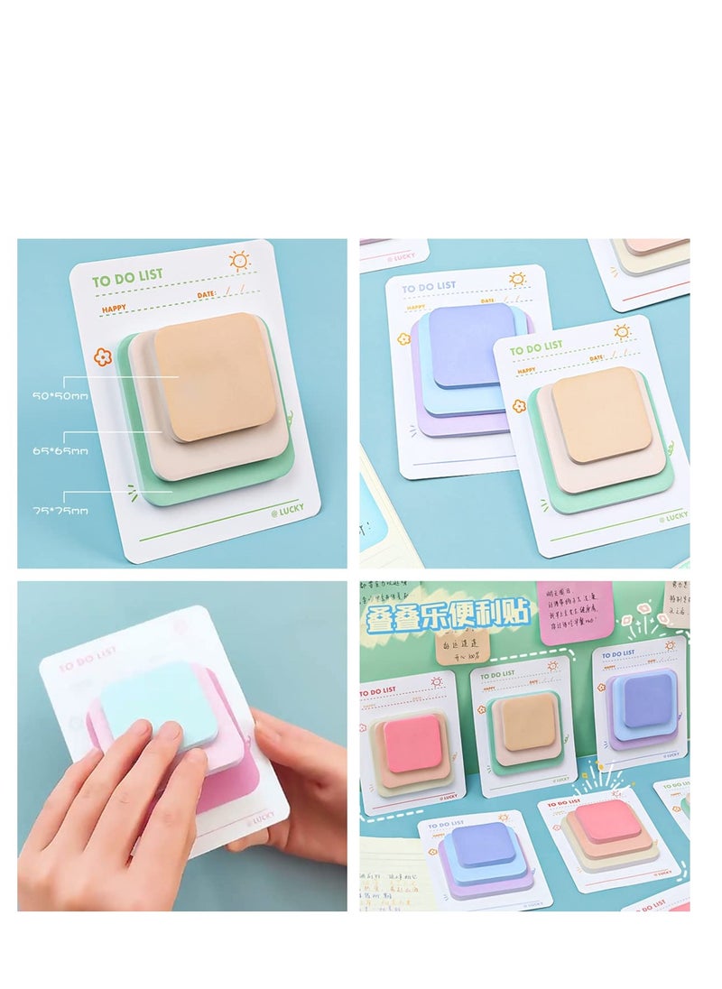 Excefore Colored Sticky Notes, 8 Pcs Multi-Layer Round Corner Memo Pad, Marker Stickers Page Flags, Self-Stick Note Pads Bookmark, Index Tabs, Gifts Tab, for Students Teachers, Home, Office Use  - Image 5